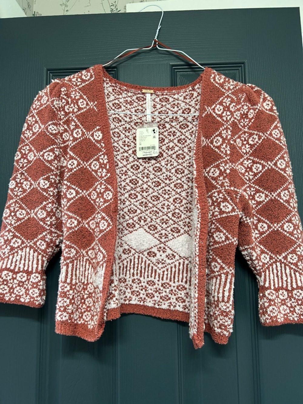 Free people NWT cinnamon & white Women's Sweater size M